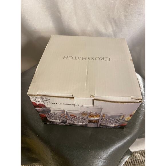 set 3 Shannon Hatch Collection by Godinger Crystal Double Old Fashioned Glasses - Picture 2 of 16